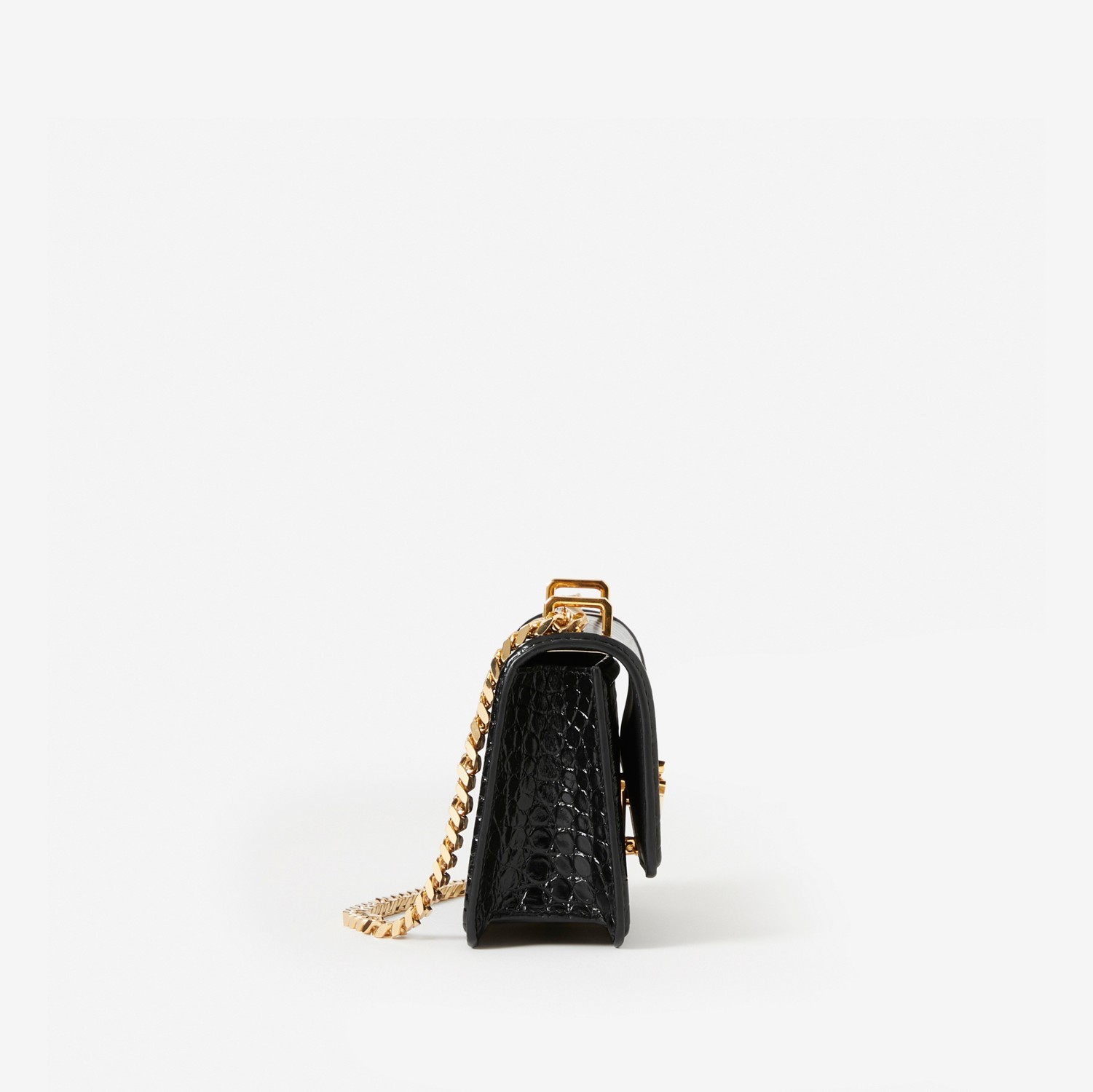 Mini sac TB en cuir embossé avec chaîne (Noir) - Femme | Site officiel Burberry®