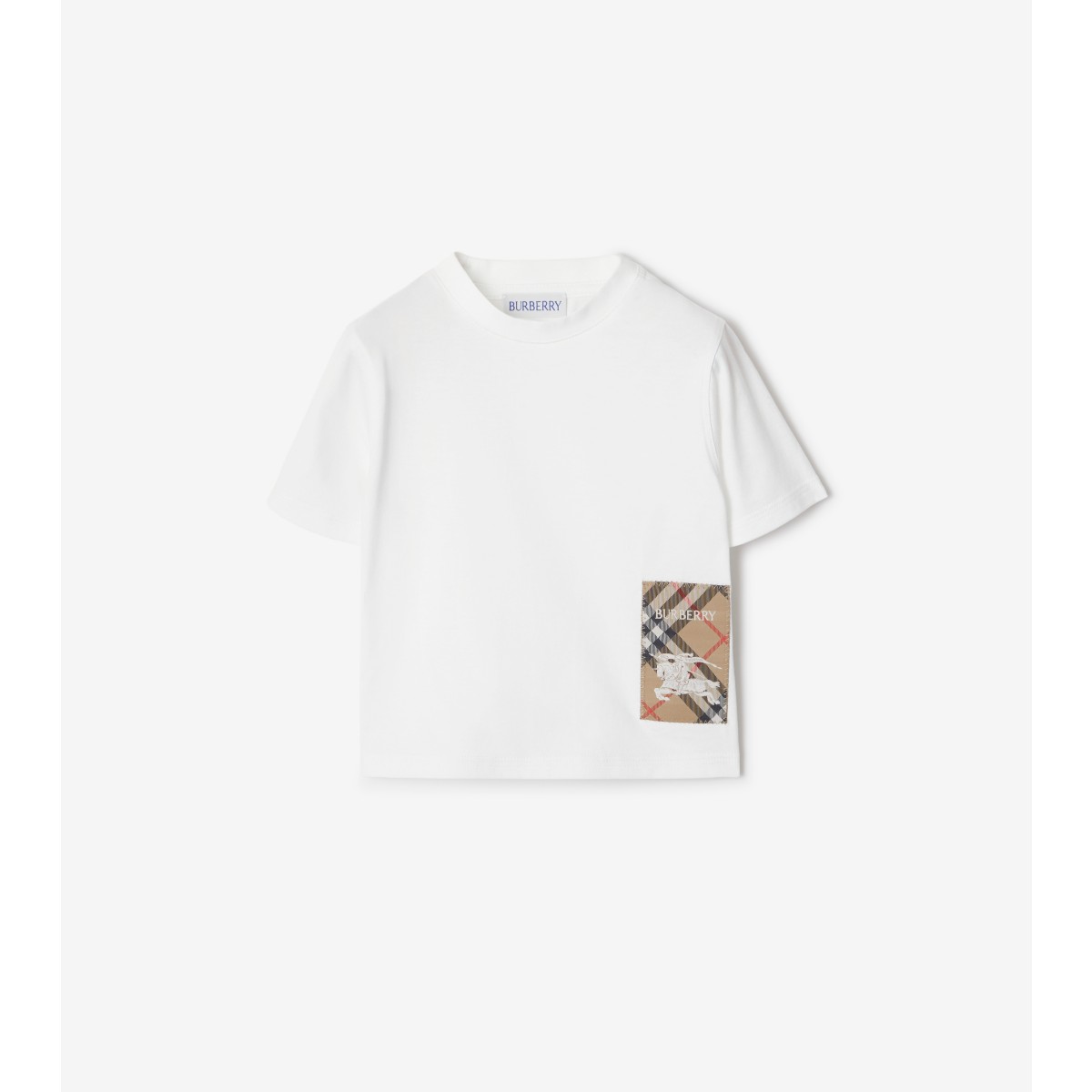 BURBERRY BURBERRY CHILDRENS CHECK LABEL COTTON T-SHIRT 