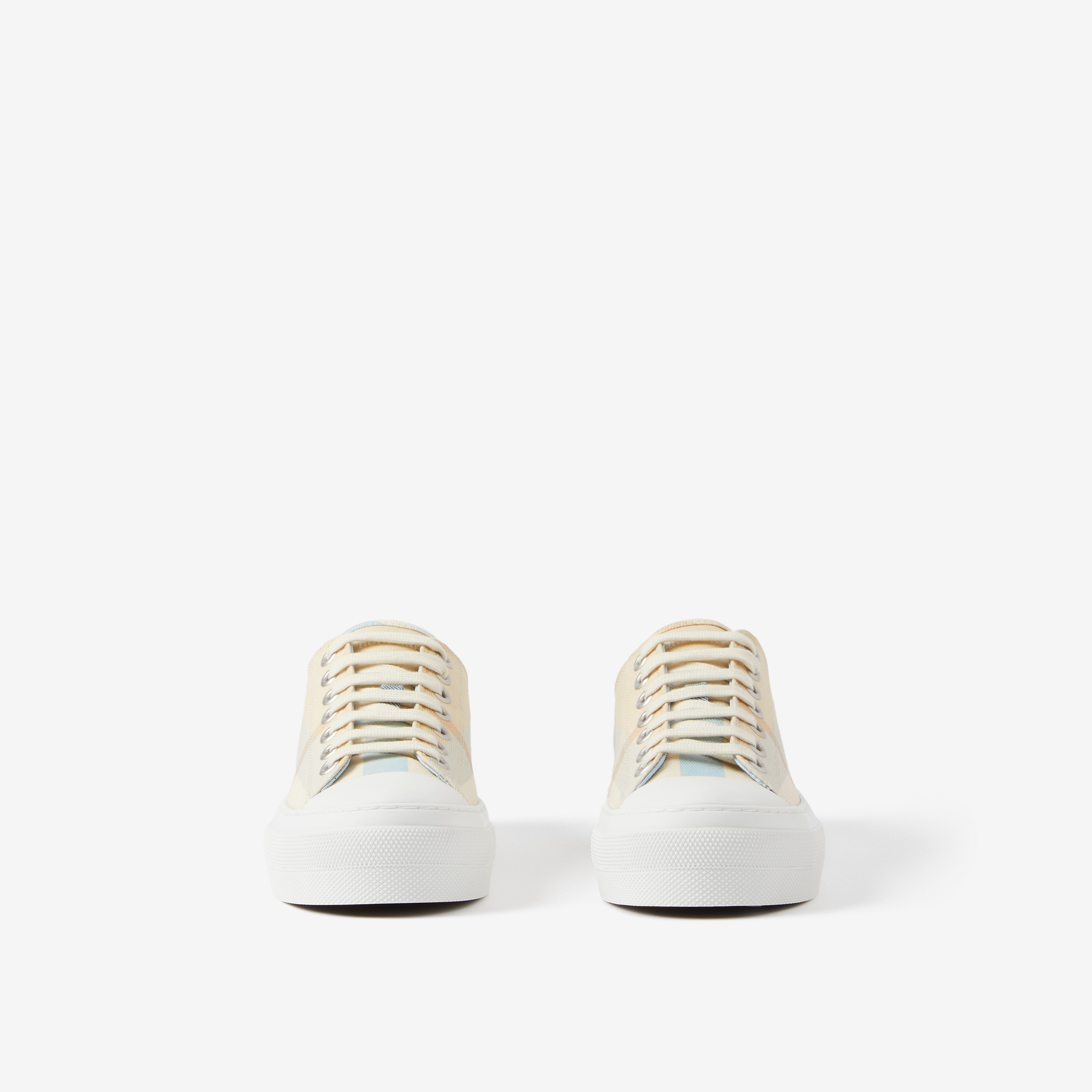 Check Cotton Sneakers in Soft Blue - Women | Burberry® Official - 2