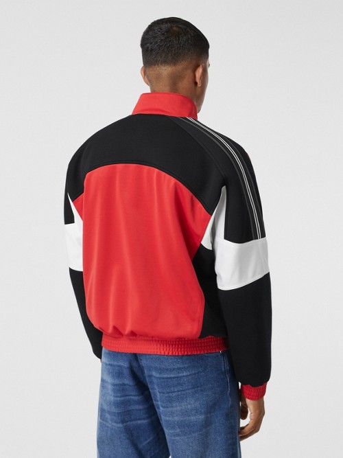 BURBERRY Logo Appliqué Jersey and Neoprene Track Top