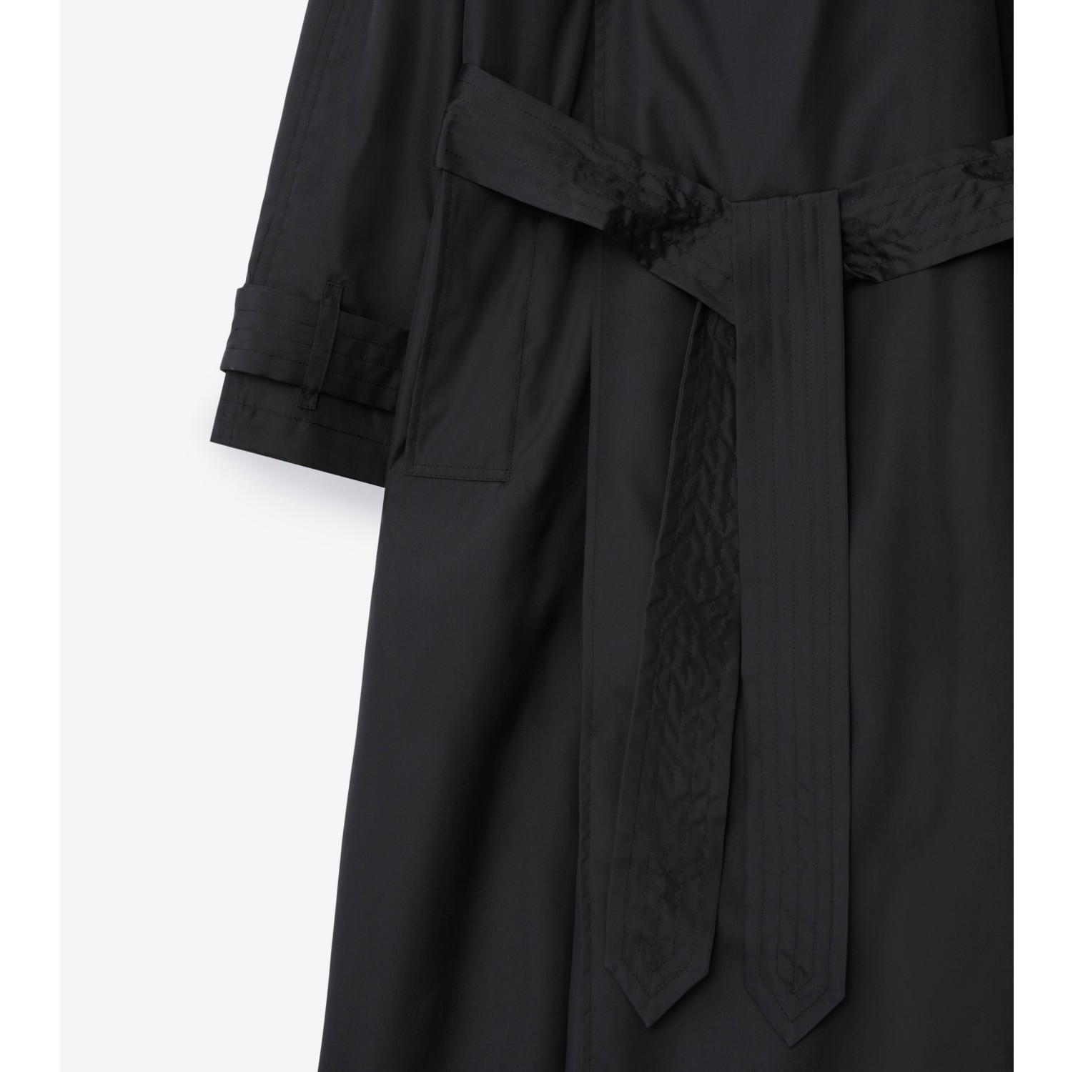 Long Silk Trench Coat in Black - Women | Burberry® Official