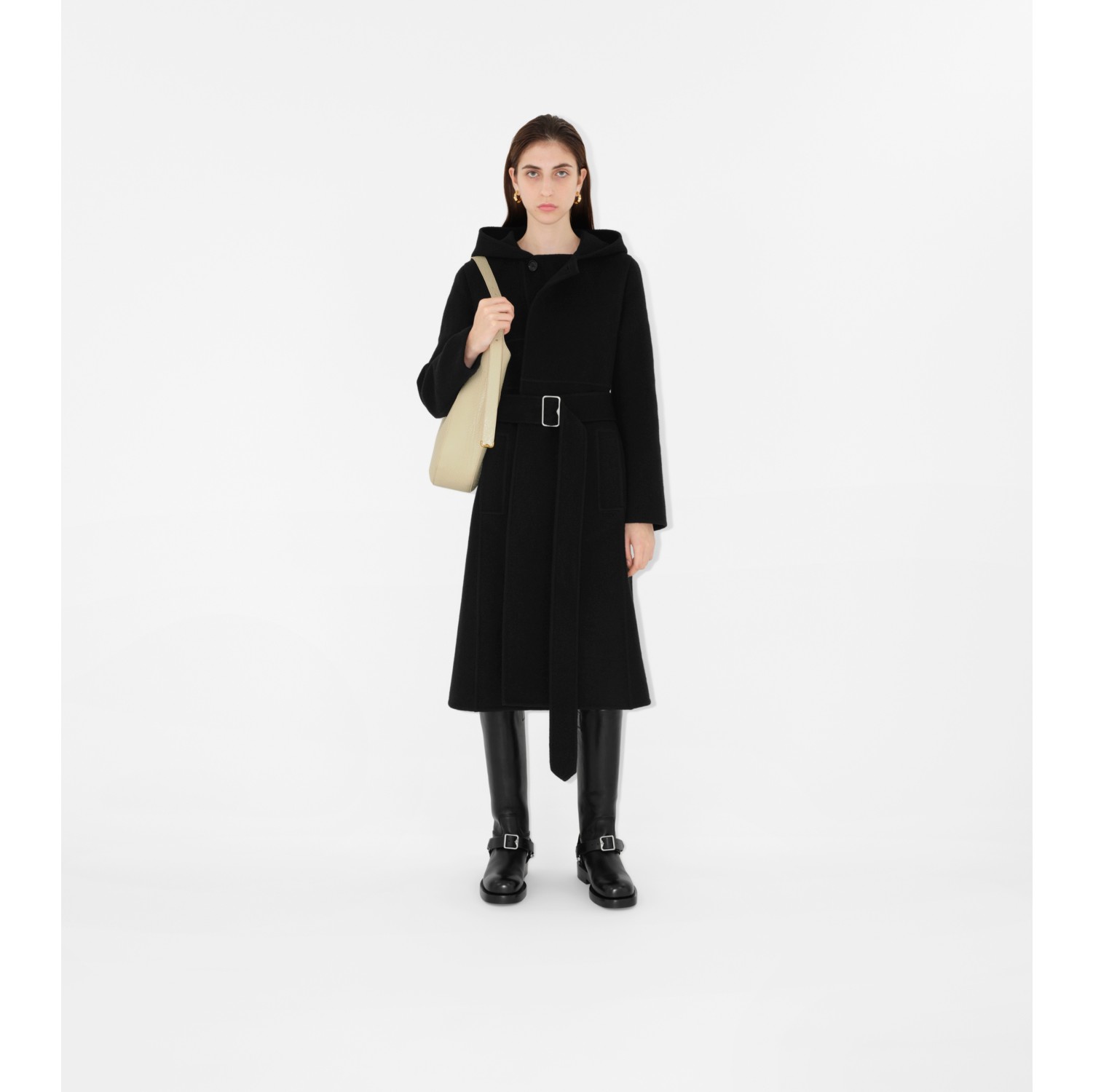 Black wool 2025 cashmere coat