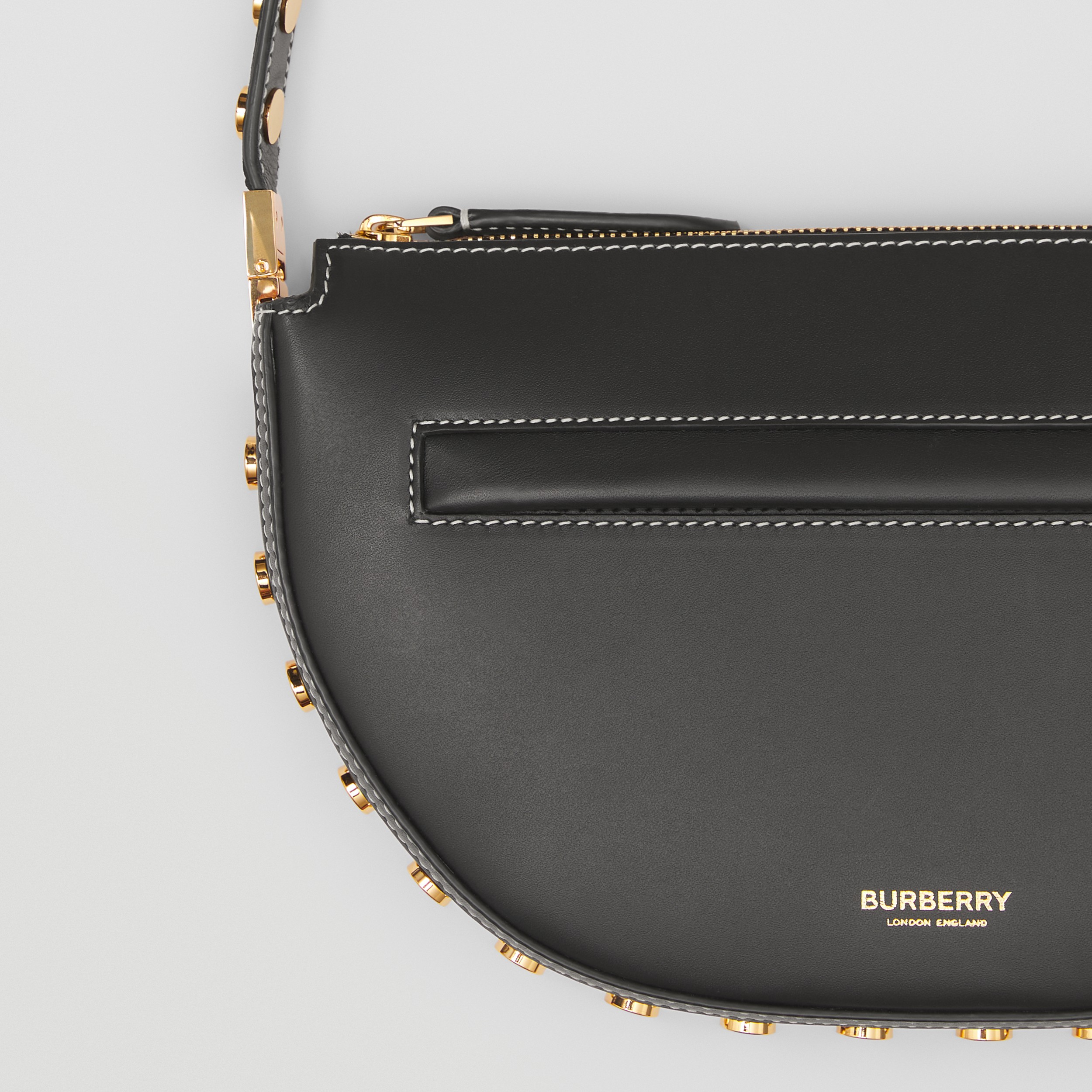 Mini Leather Zip Olympia Bag in Black - Women | Burberry® Official - 2