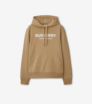 パーカー・フーディ Burberry Knight Stamp Beige Hoodie Knight Stamp Cotton Hoodie in Flax beige - Men | Burberry