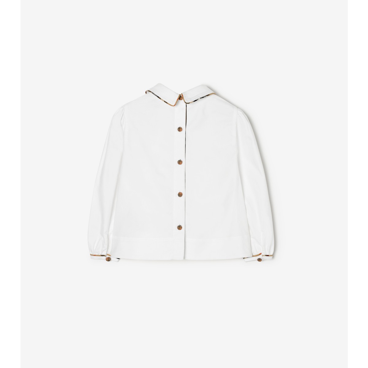  Check Trim Cotton Shirt