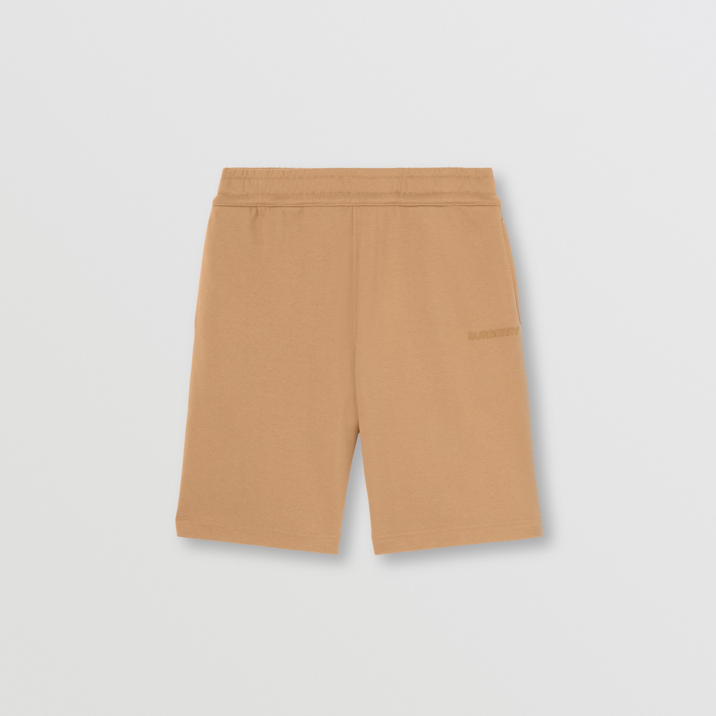 Logo Print Cotton Shorts in Camel | Burberry® Official - 1