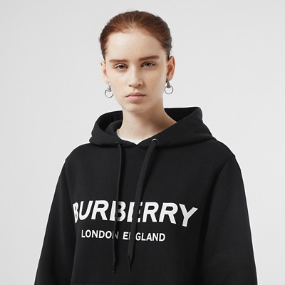 burberry oversized logo print hoodie
