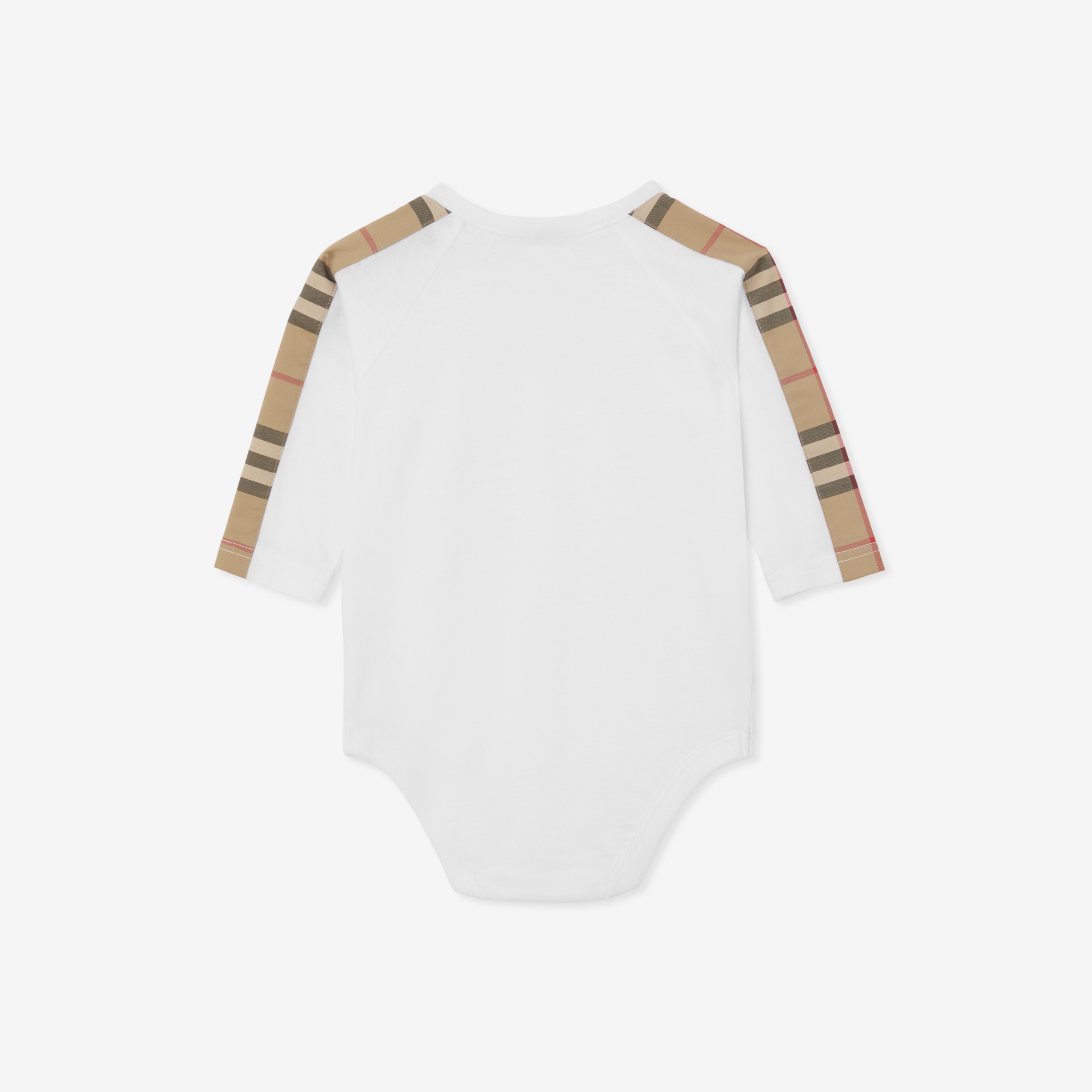 Logo Detail Cotton Bodysuit in White - Children | Burberry® Official - 2