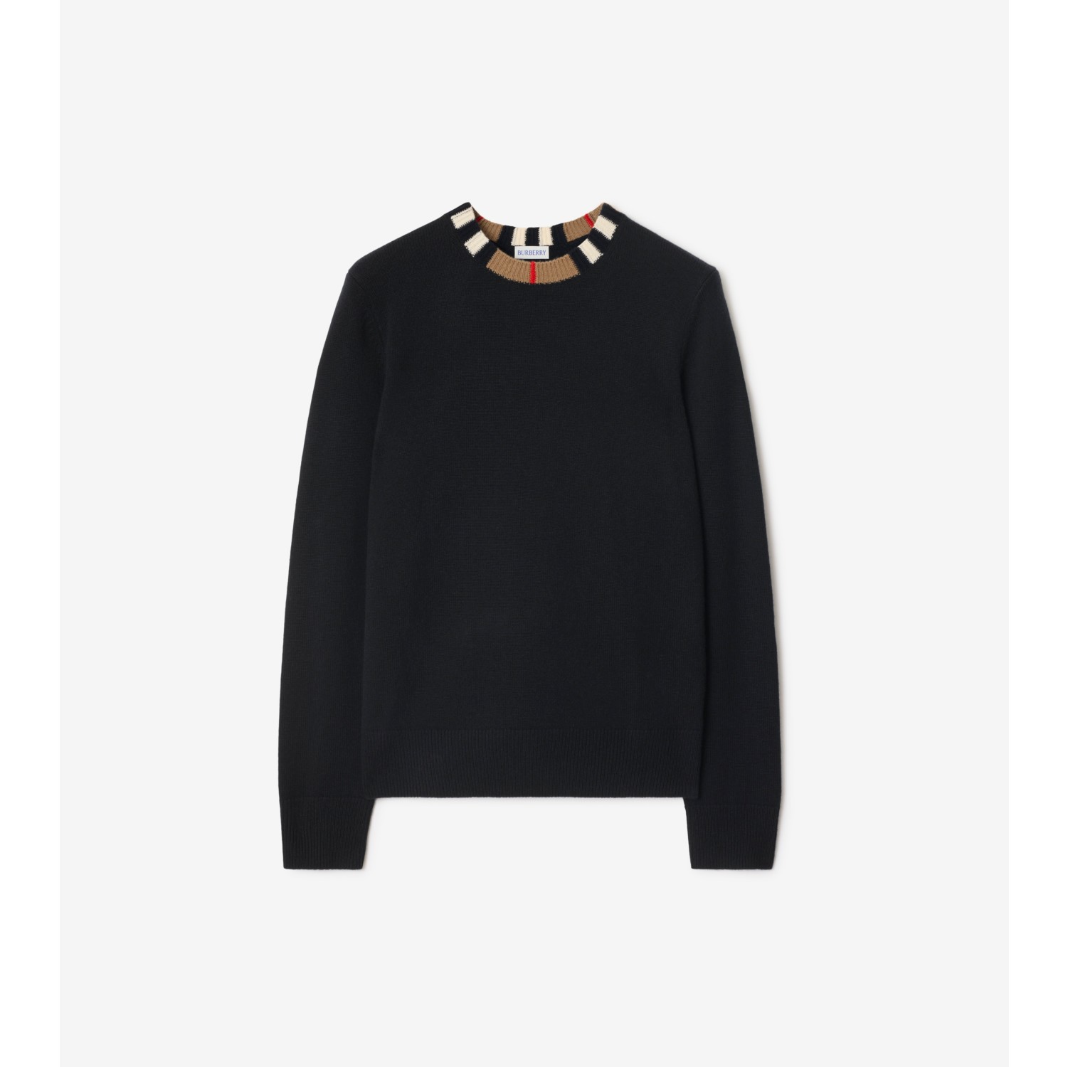 Icon Stripe Trim Wool Cashmere Sweater