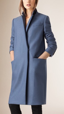 Steel blue Oversize Wool Blazer Coat - Image 1