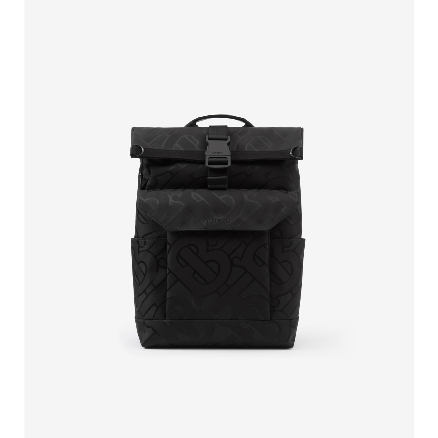 Backpack with jacquard monogram black - Men