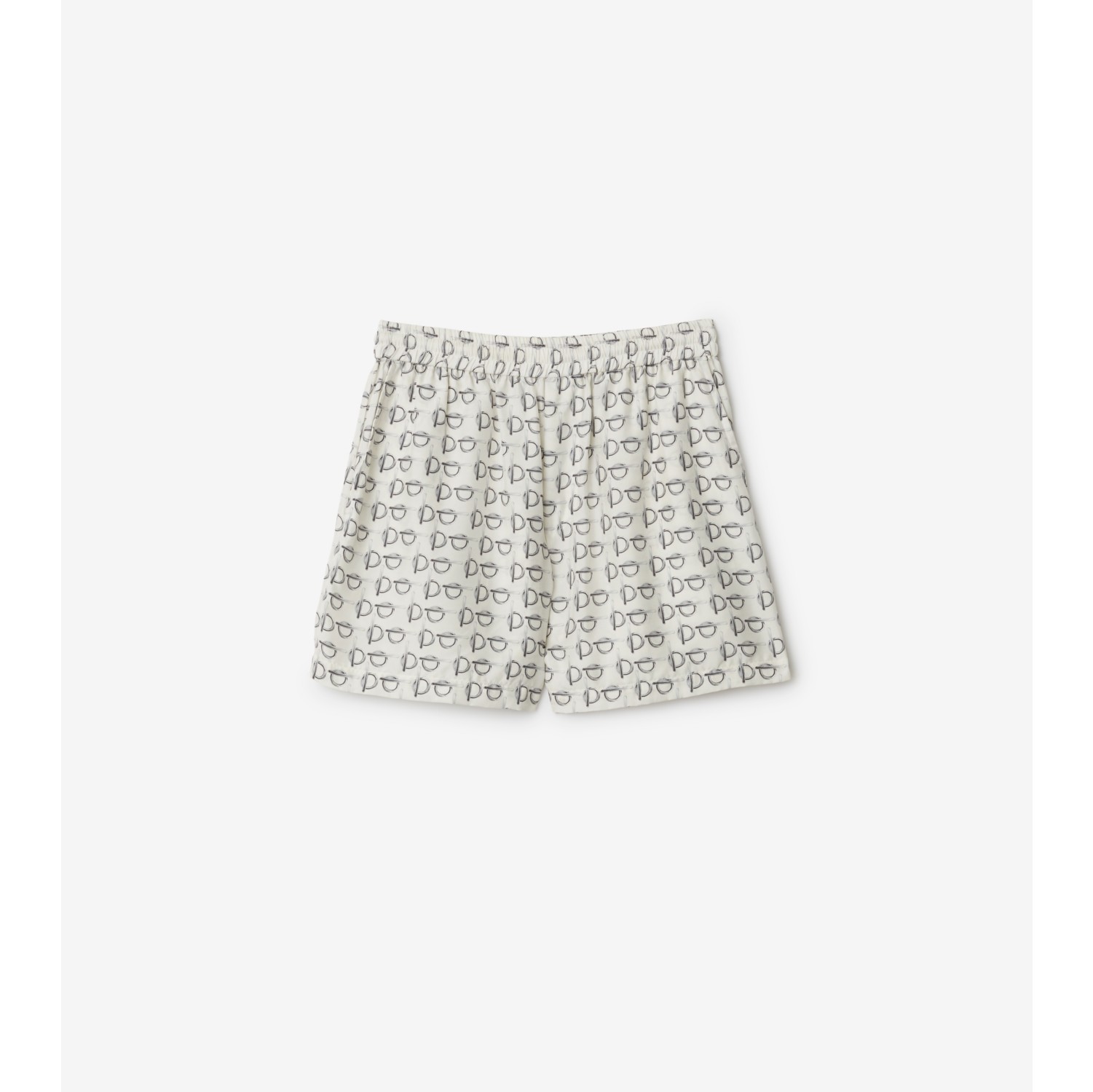 B Silk Shorts in Silver/white - Women | Burberry® Official