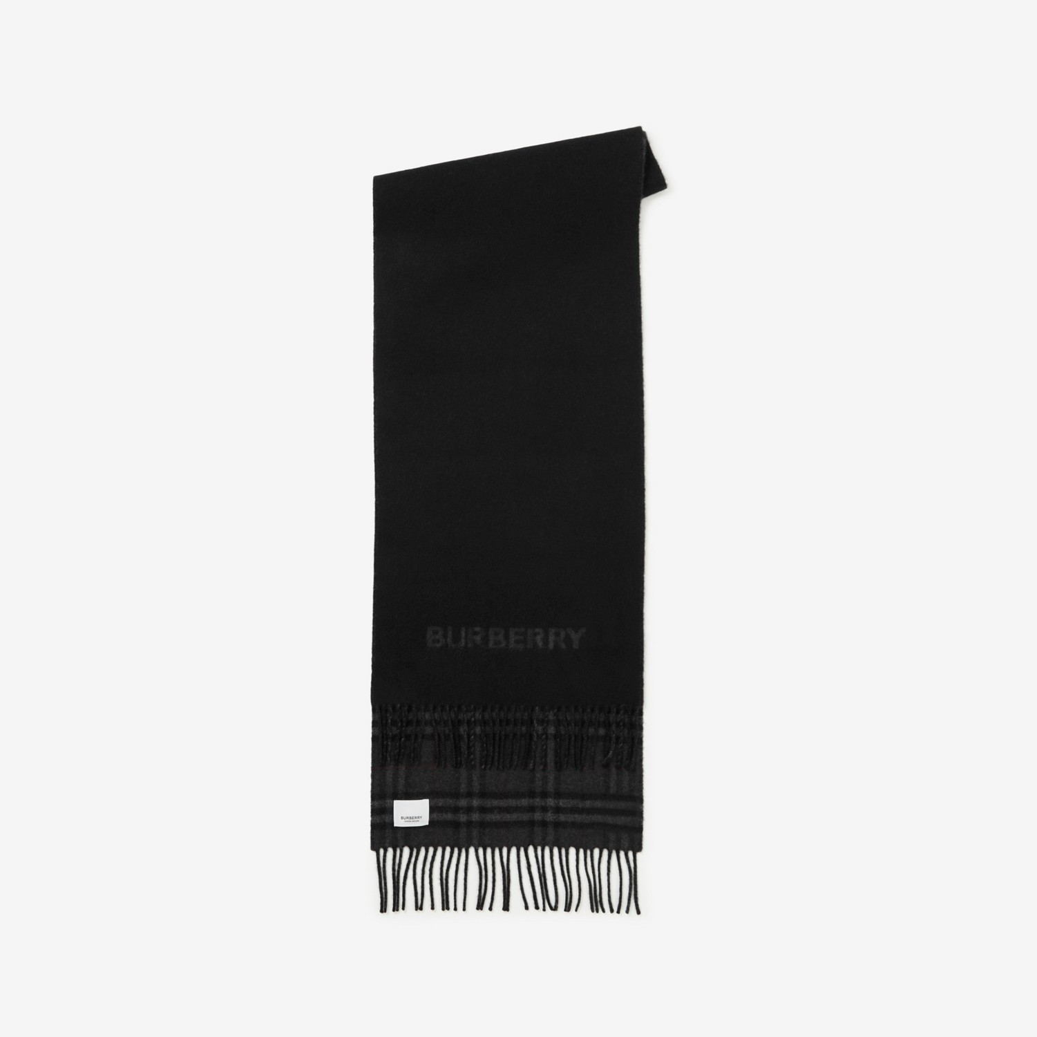 チェック カシミア リバーシブル スカーフ (チャコール／ブラック) | Burberry®公式サイト