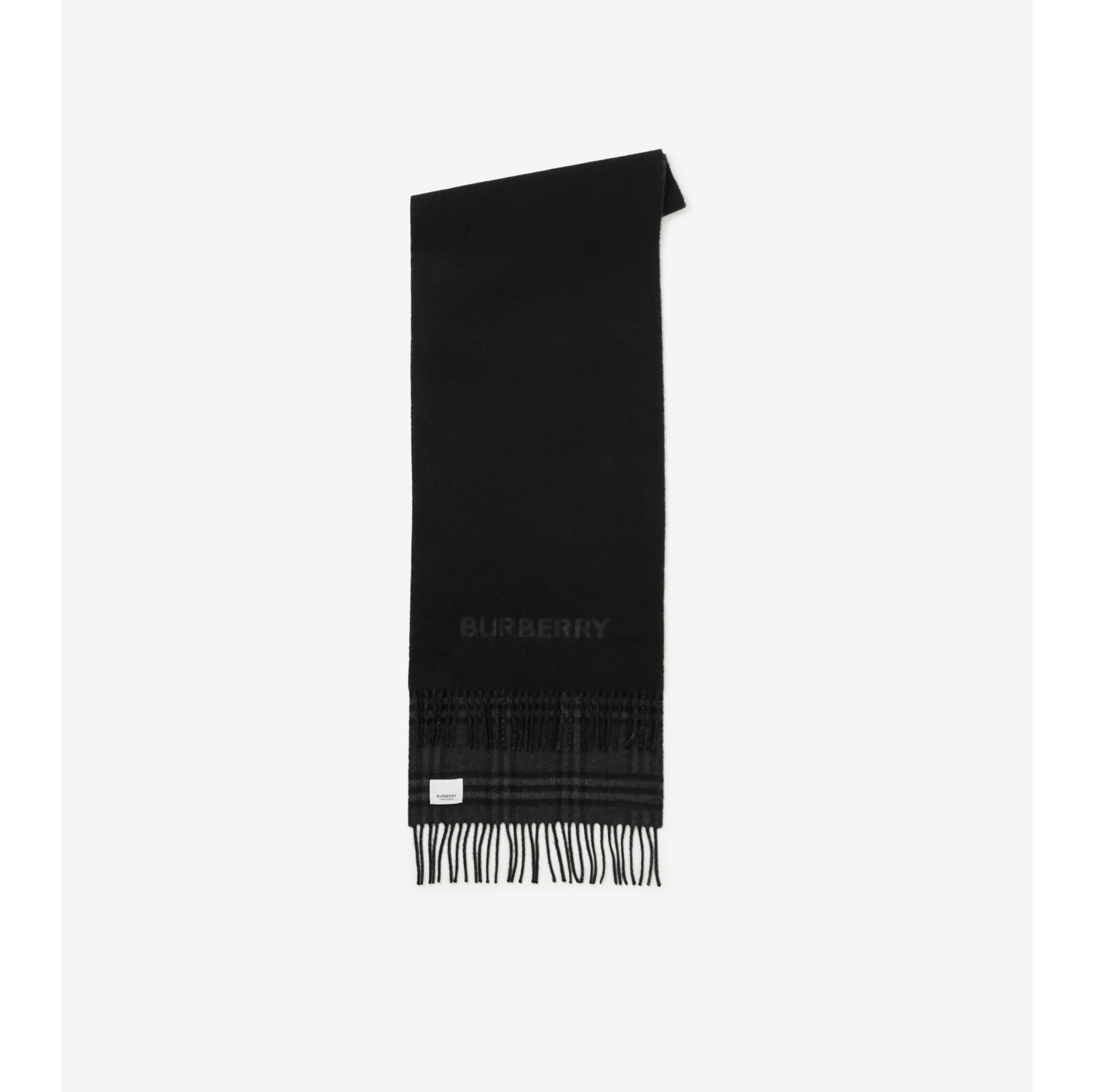 Reversible Check Cashmere Scarf in Archive beige/black