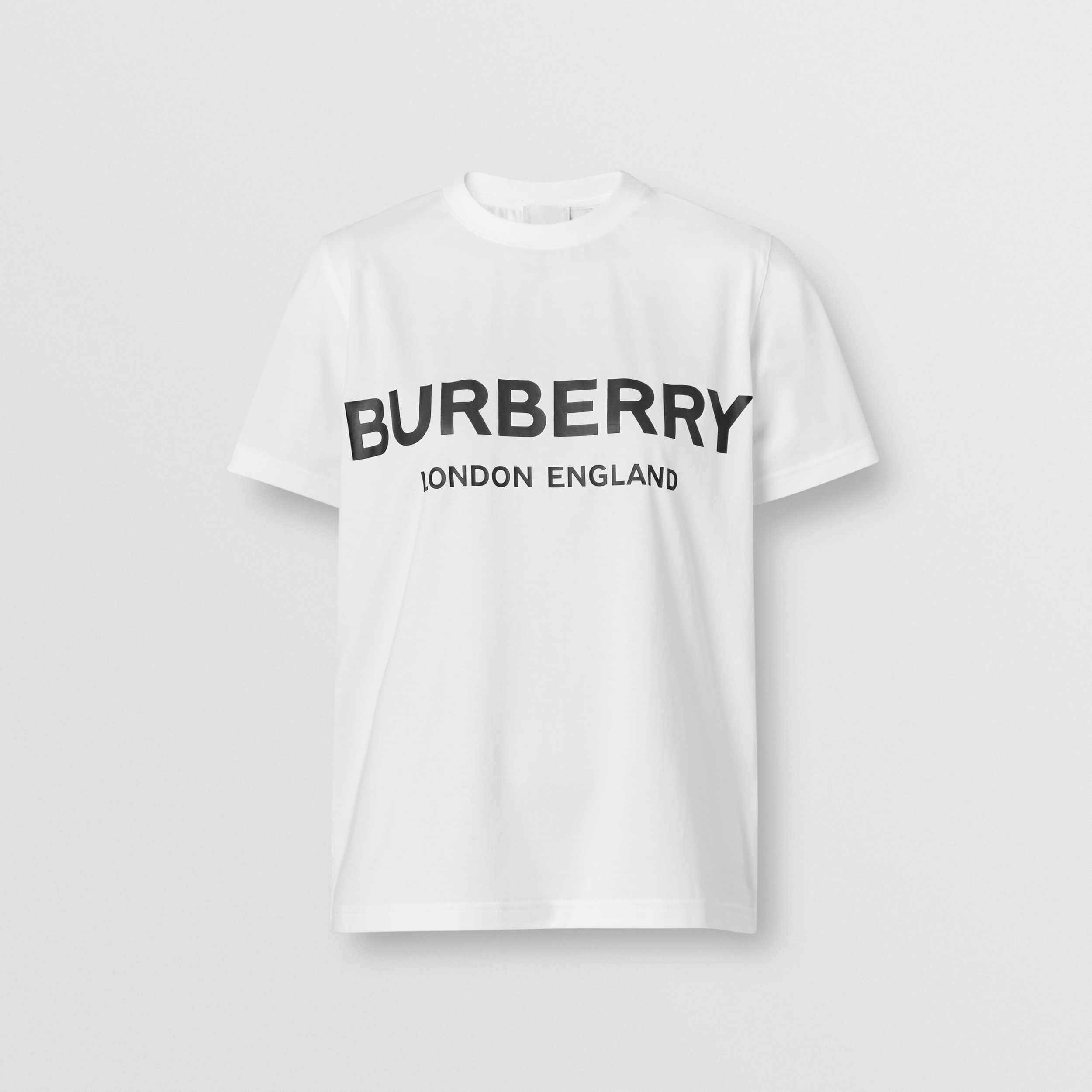 Logo Print Cotton T-shirt in White - Women | Burberry United States