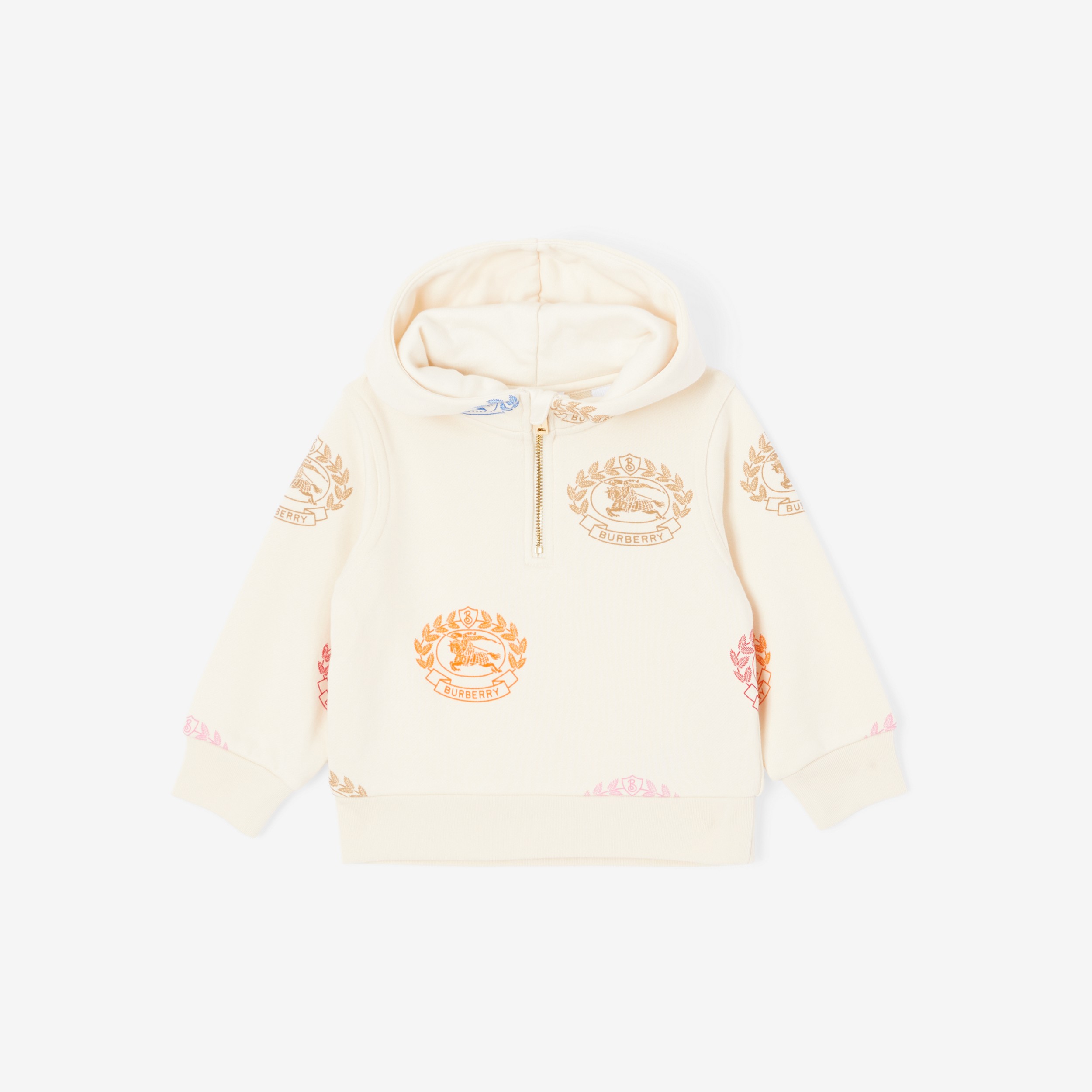 Hoodie en coton avec emblème du Cavalier (Crème Pâle) - Enfant | Site officiel Burberry® - 1
