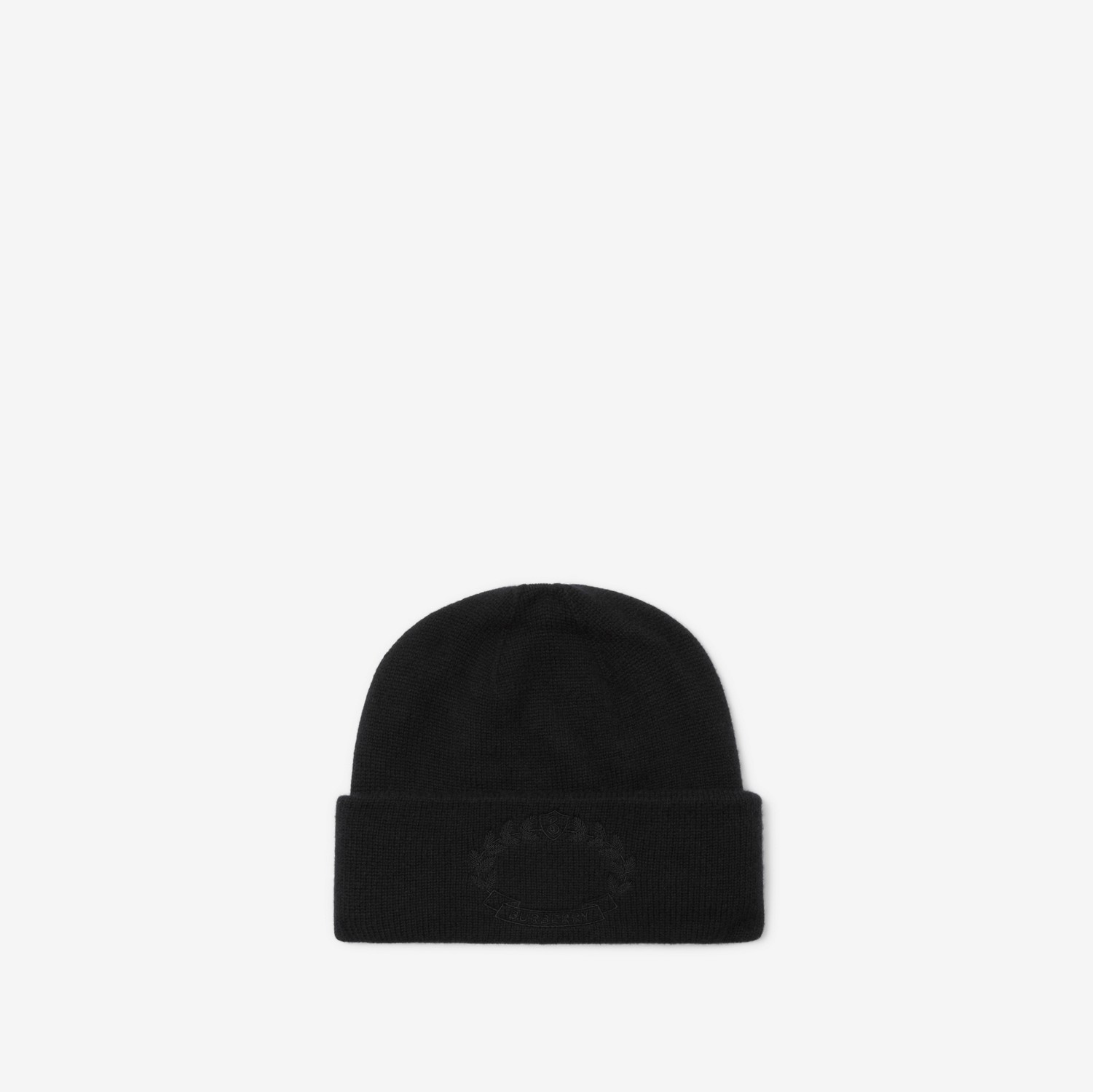 橡木叶徽章羊绒毛线帽 (黑色) | Burberry® 博柏利官网