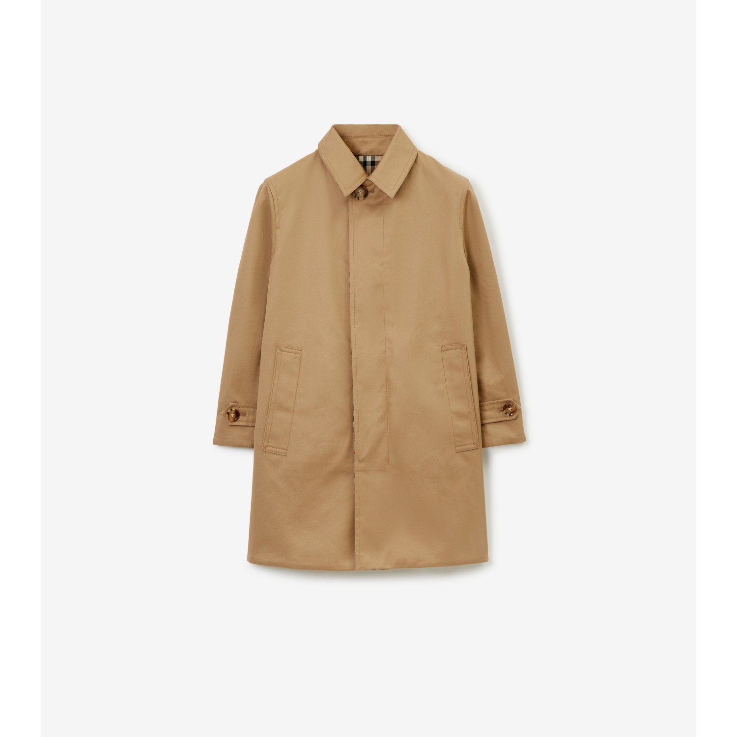Reversible Check Gabardine Car Coat