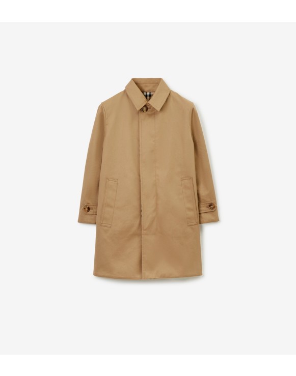 Car coat reversibile in gabardine Check