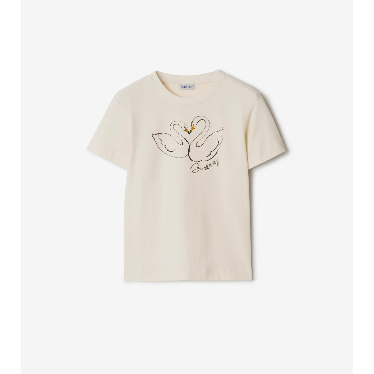 Boxy Swan Cotton T-shirt in Soap - Women | Burberry® Official
