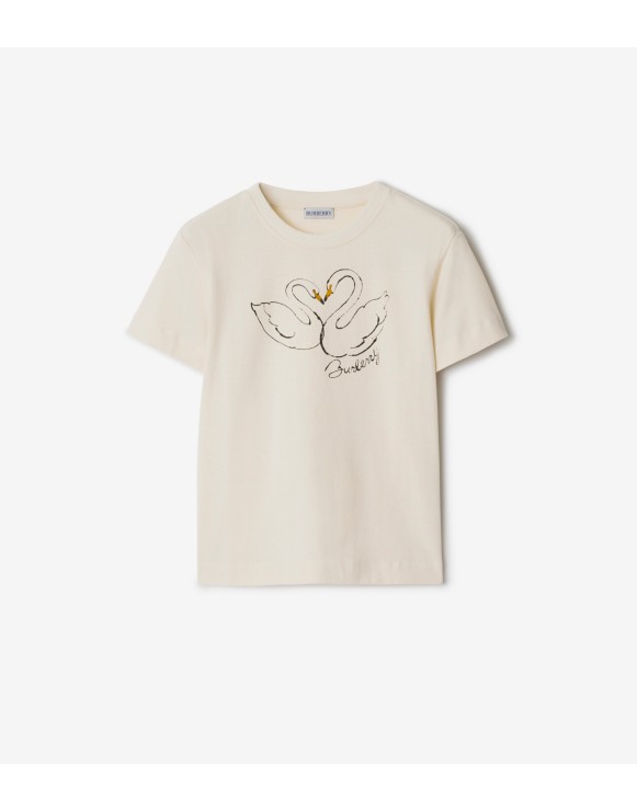 Boxy Swan Cotton T-shirt