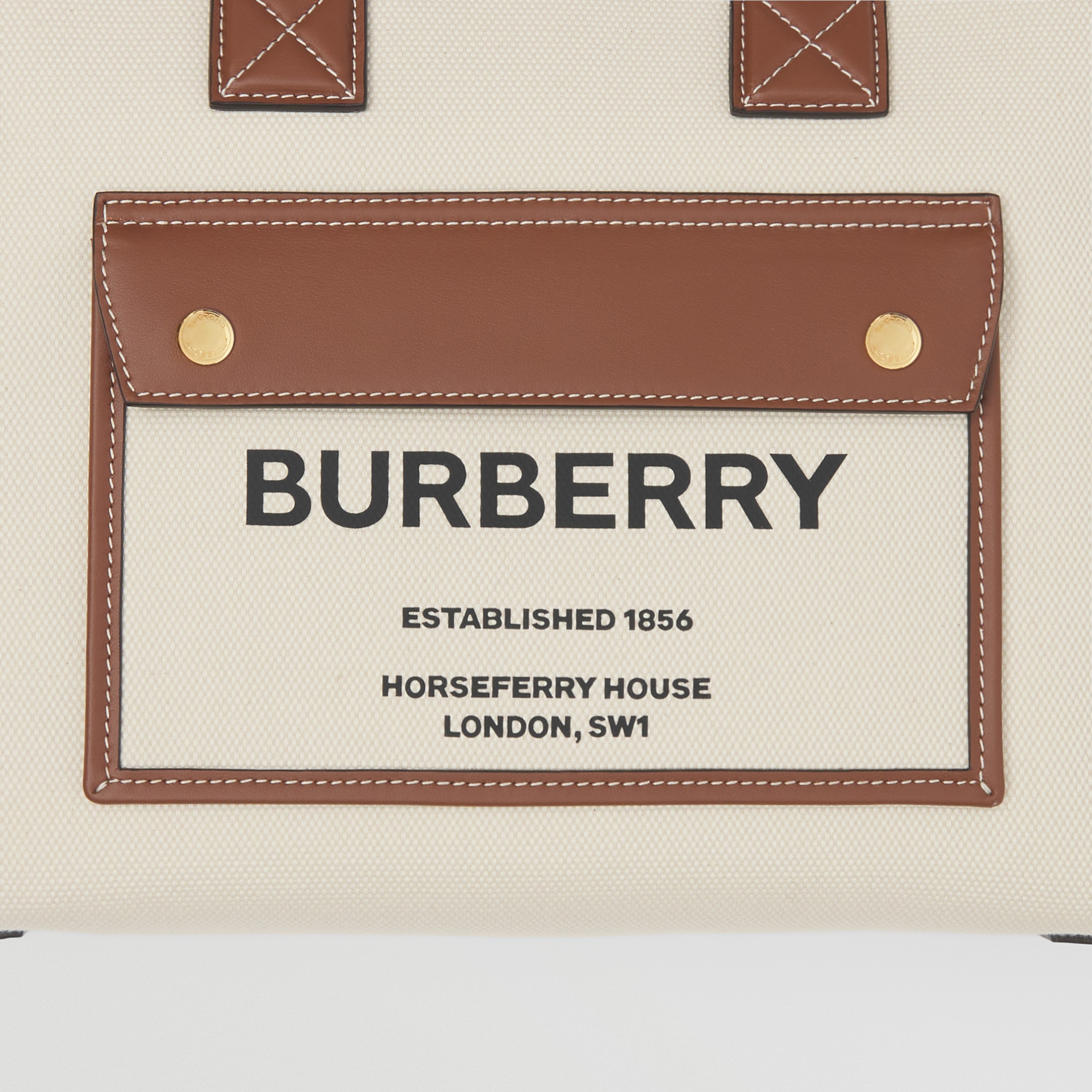 Two-tone Canvas and Leather Small Freya Tote in Natural/tan - Women | Burberry® Official - 2