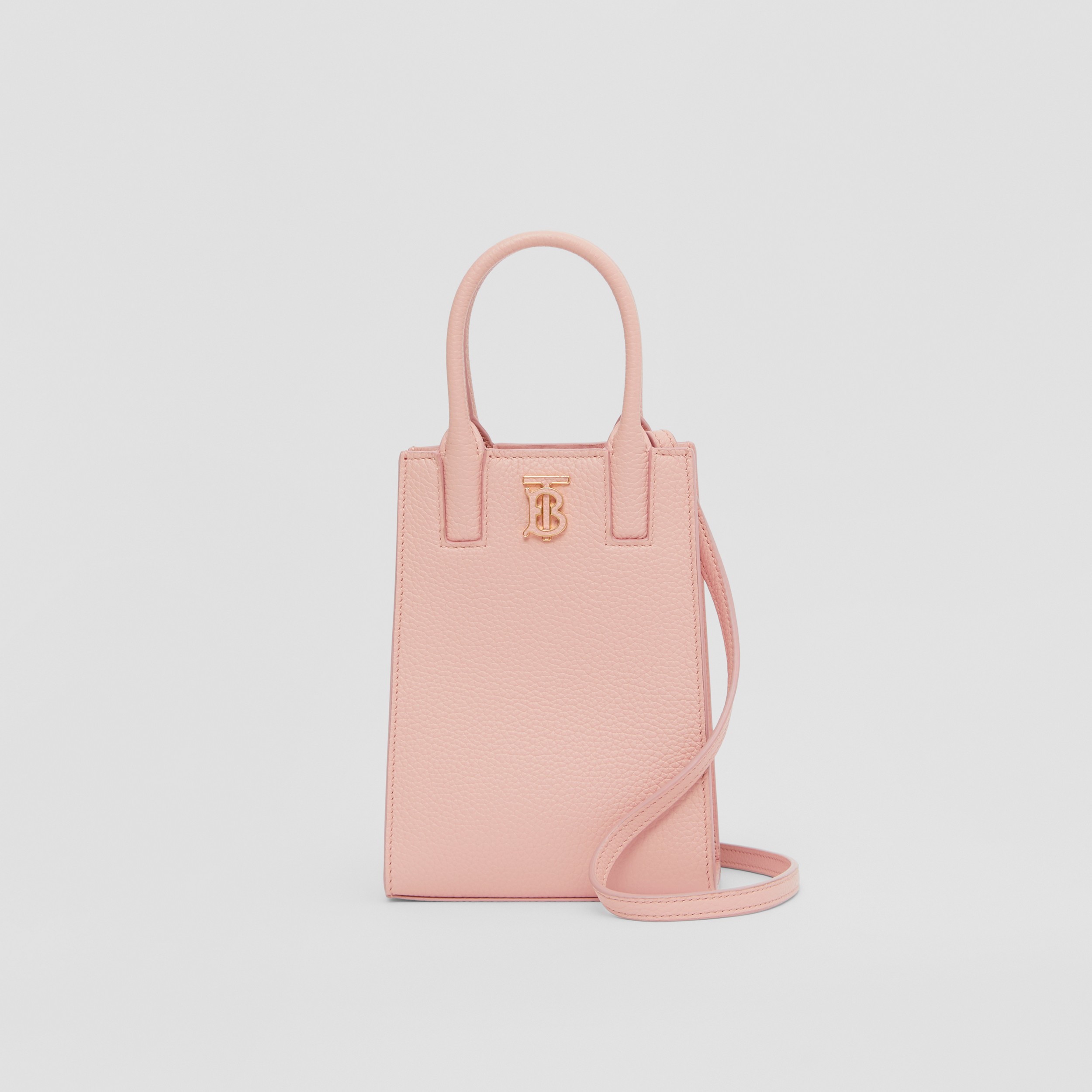 Grainy Leather Micro Frances Tote in Dusky Pink - Women | Burberry® Official - 1