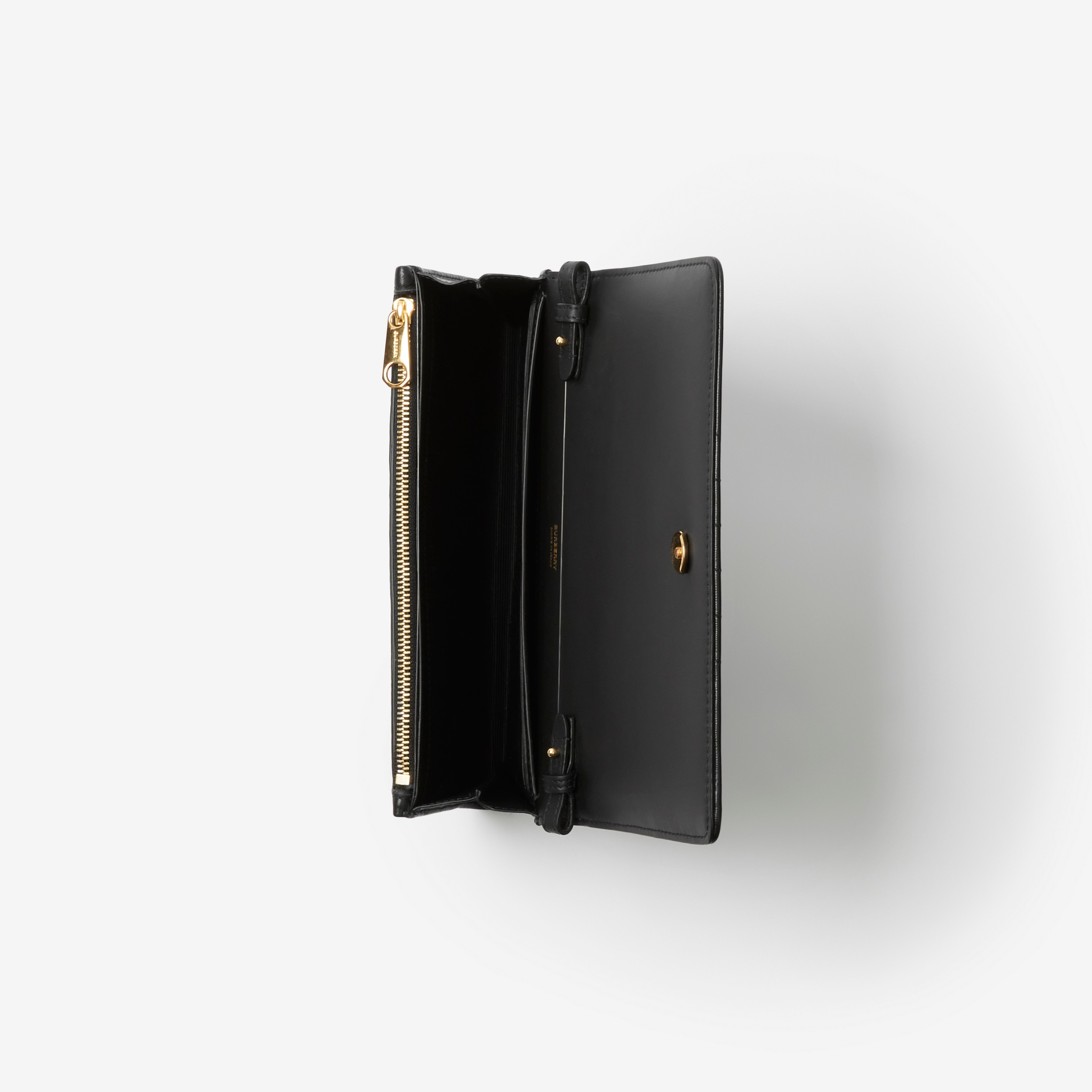 Steppleder-Brieftasche „Lola“ mit abnehmbarem Riemen (Schwarz/helles Goldfarben) - Damen | Burberry® - 4