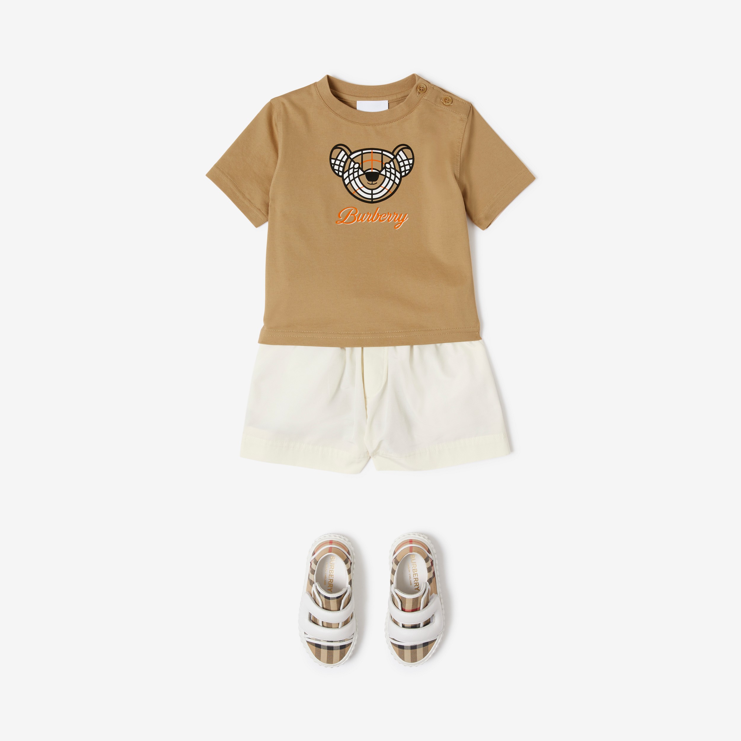 Thomas Bear Motif Cotton T-shirt in Archive Beige - Children | Burberry® Official - 2