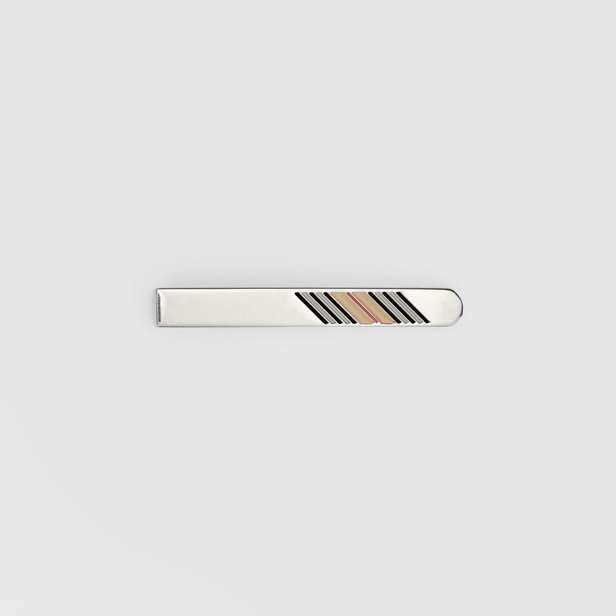 Icon Stripe Detail Palladium-plated Tie Bar - Men | Burberry® Official - 1