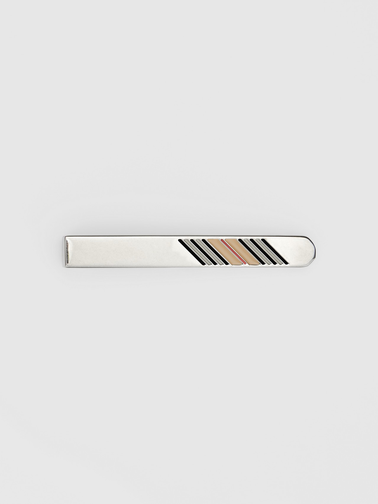 Mens Accessories Ties Burberry Check-engraved Palladium-plated Tie Bar in Silver for Men Metallic 