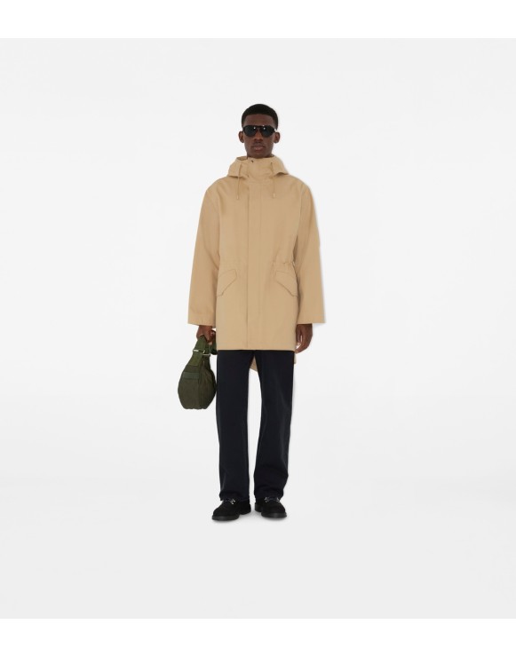 Parka en gabardine liée