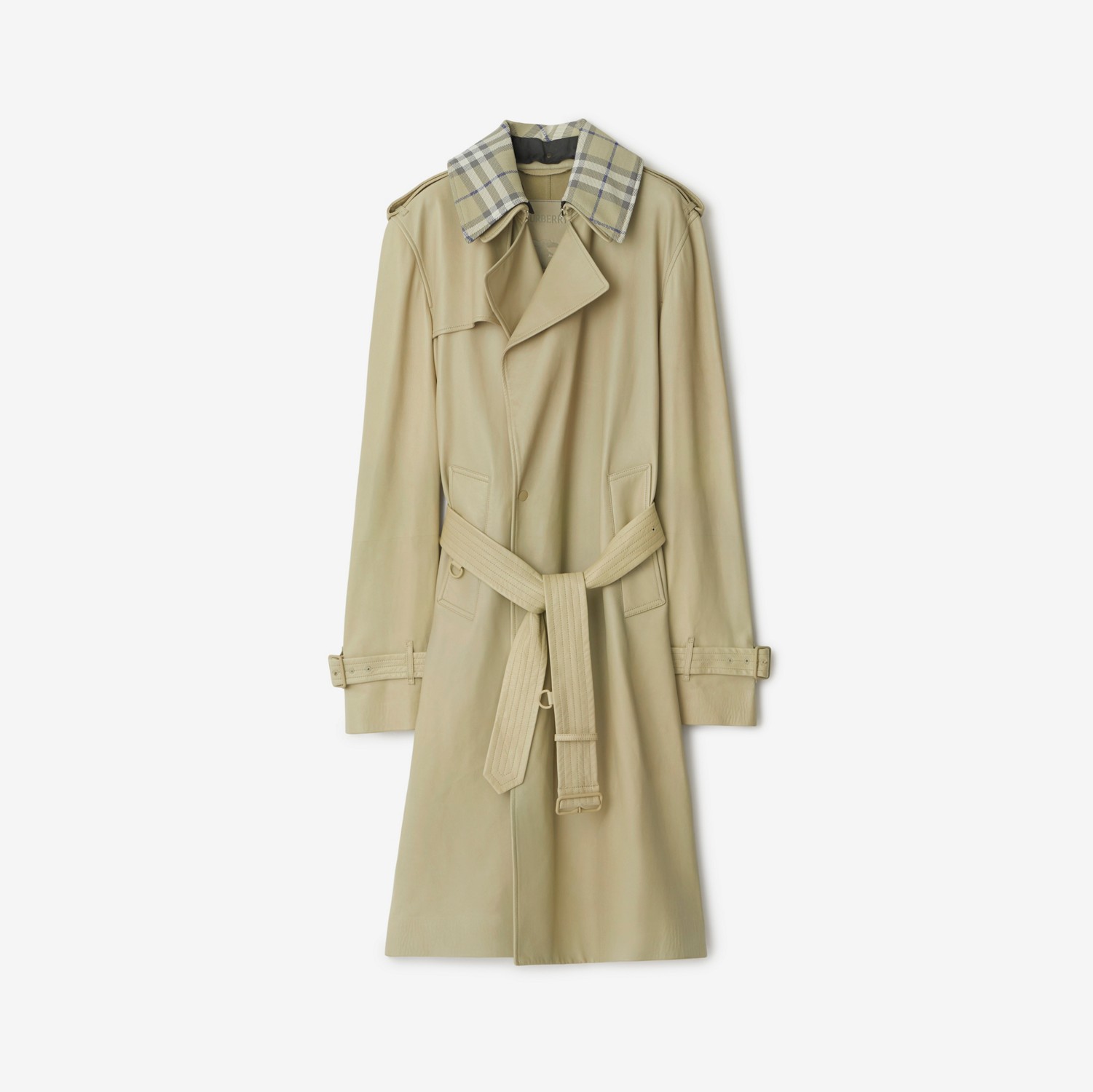 Long Leather Trench Coat in Hunter - Women | Burberry® Official