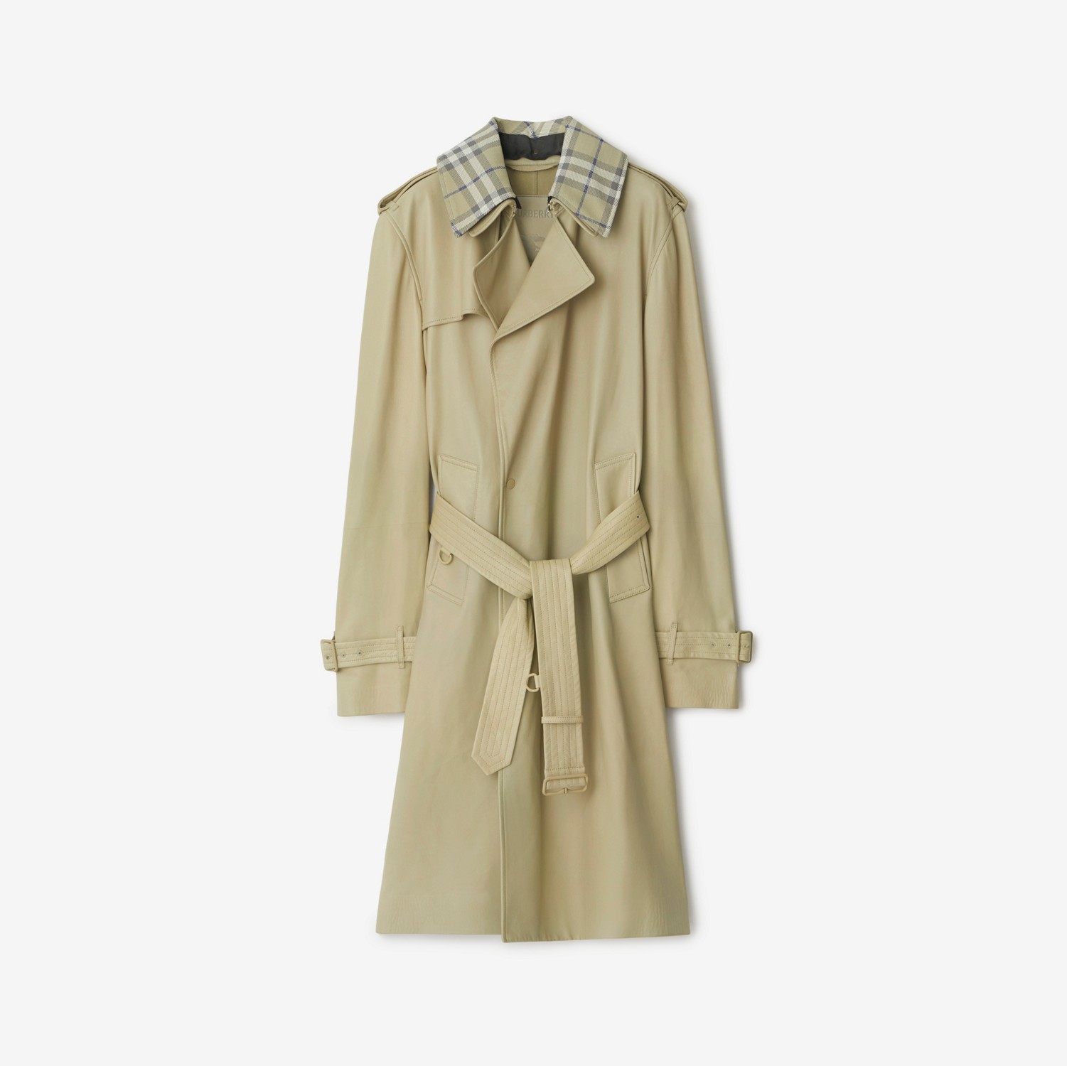 Trench coat largo en piel