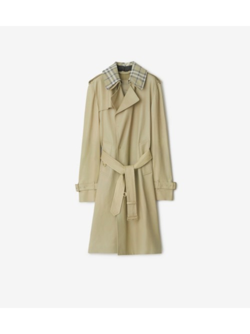 Shop Burberry Long Leather Trench Coat In Hunter