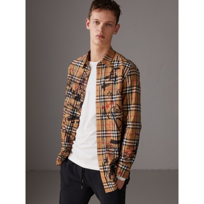 「Burberry x 吴亦凡」系列 Vintage 格纹棉质衬衫