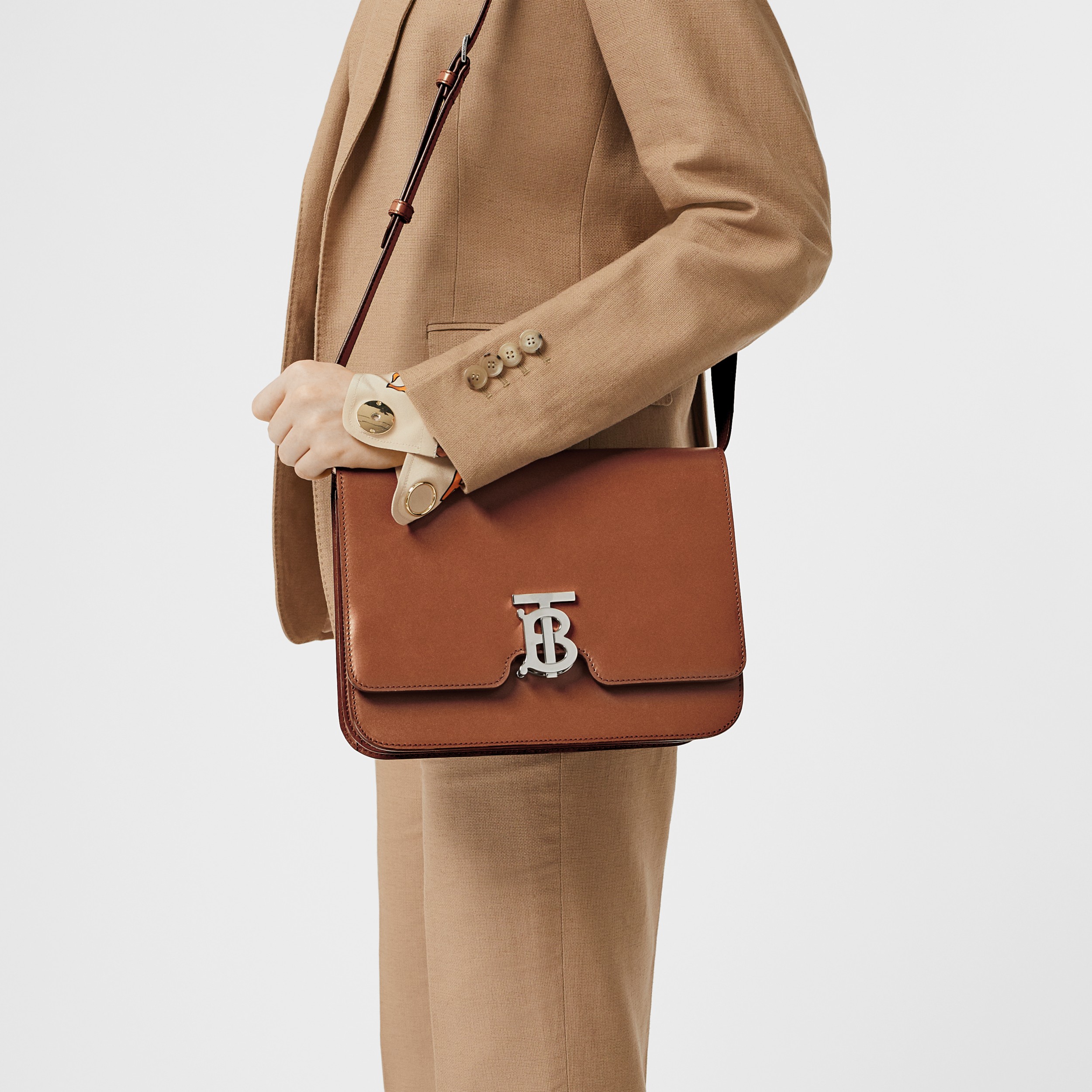 Medium Leather TB Bag in Malt Brown Women Burberry® Official