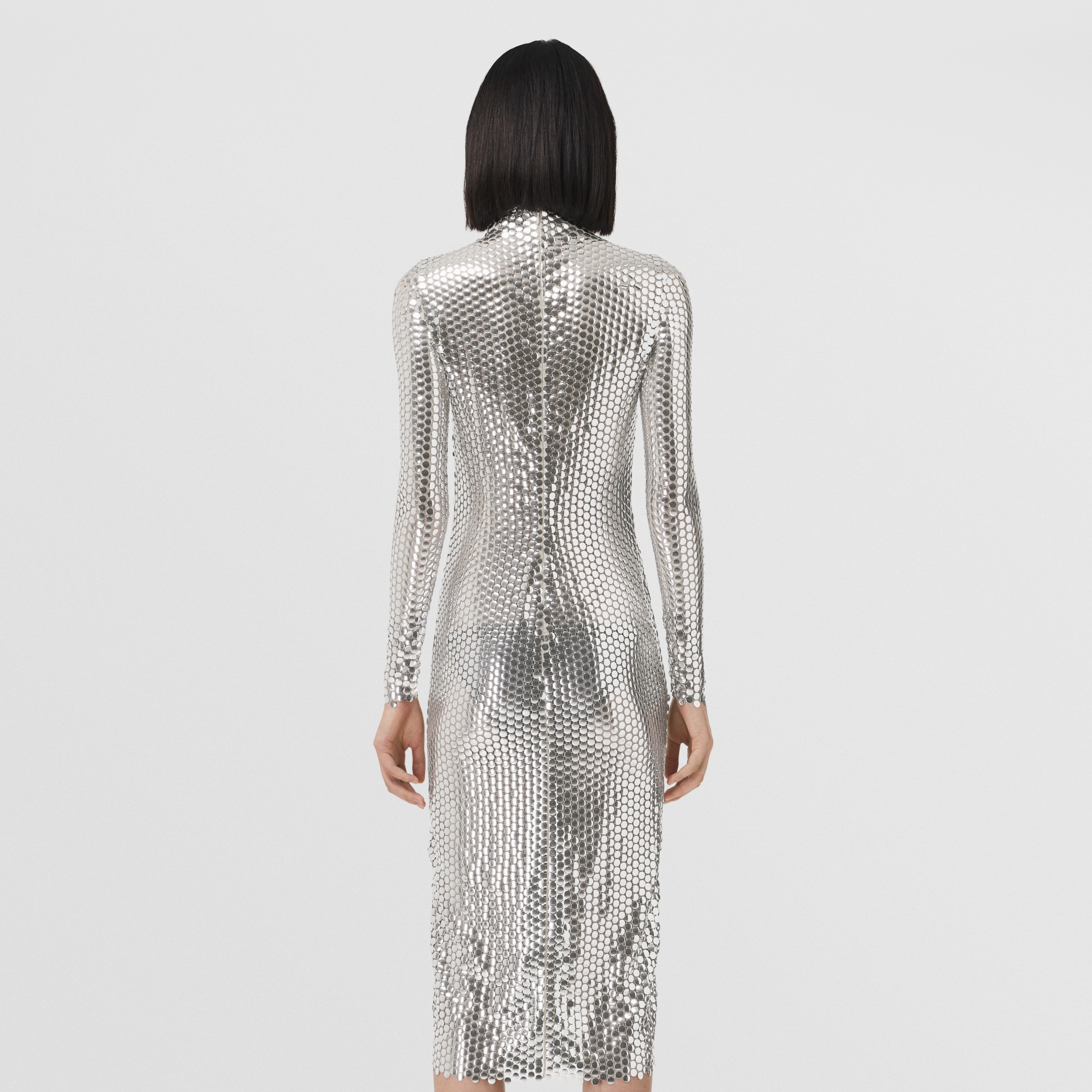 Metallic Paillette-embellished Mesh Dress in Silver - Women | Burberry®  Official