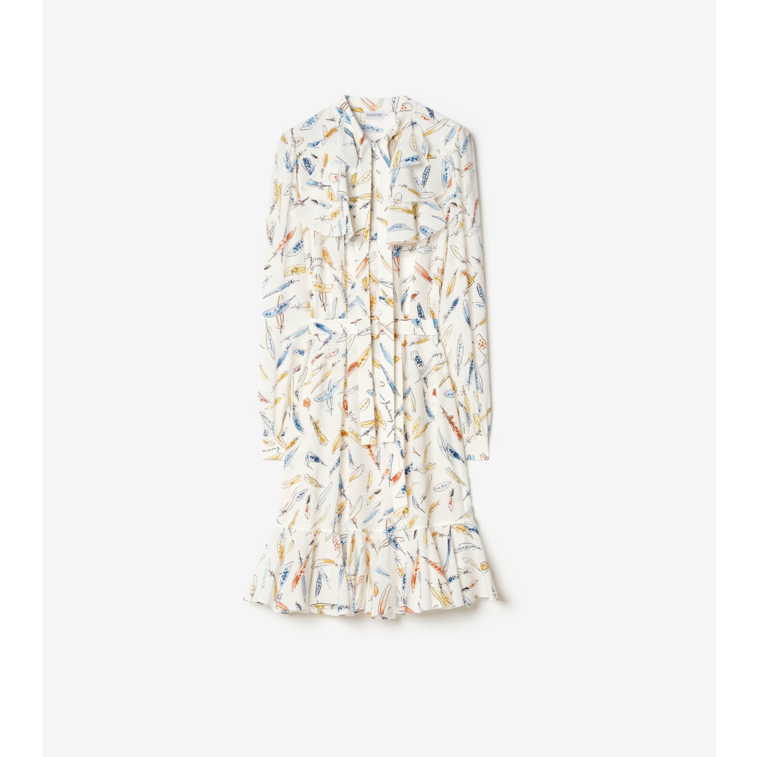 Robe en soie Feather à volants