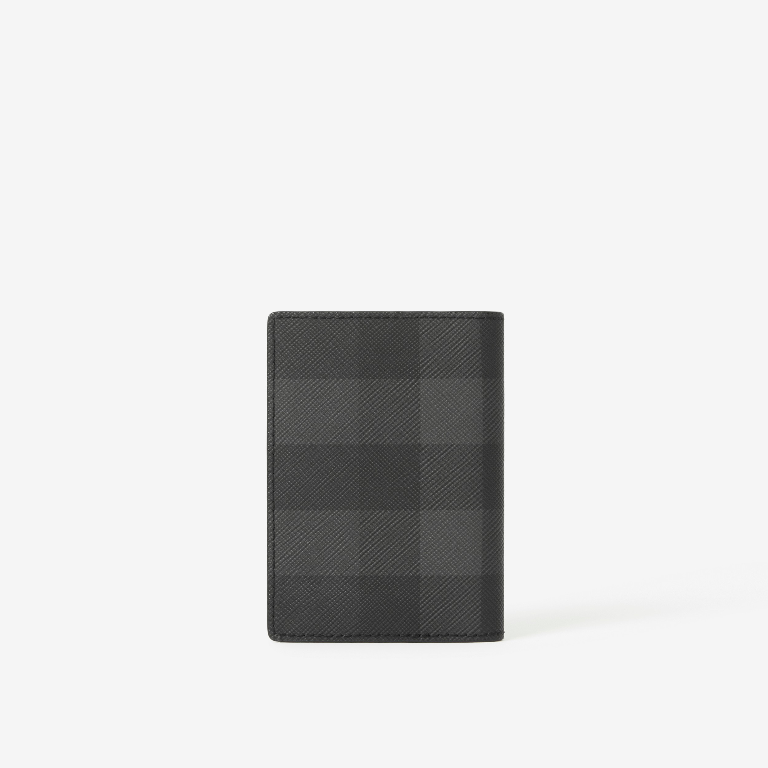 Charcoal Check and Leather Folding Card Case in Grey - Men | Burberry® Official - 3