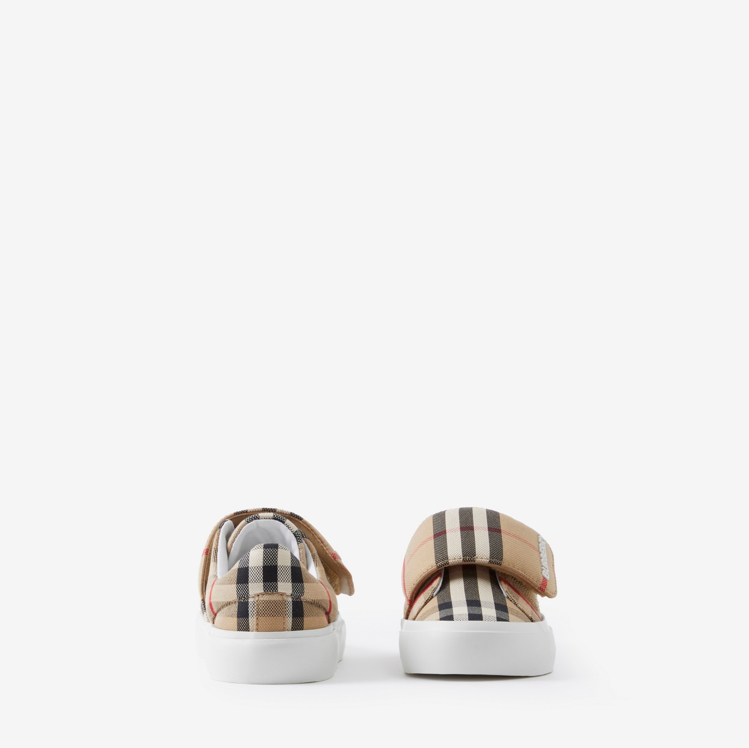 Check Cotton Sneakers in Archive Beige - Children | Burberry® Official