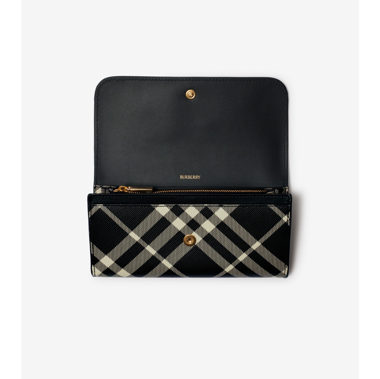 Check Continental Wallet in Black calico Women Burberry Official