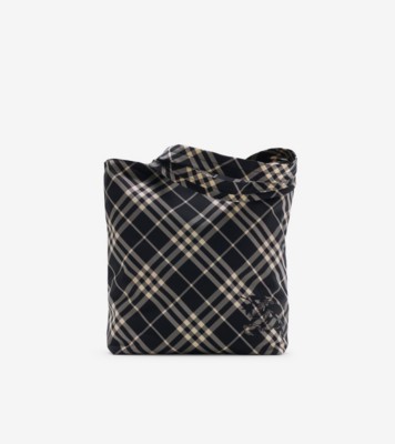 Check Tote in Black/calico - Men, Nylon | Burberry® Official