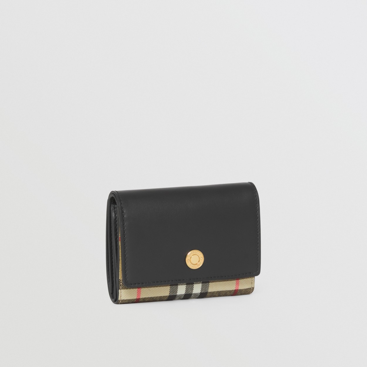 バーバリーのSmall Check and Leather Folding Wallet