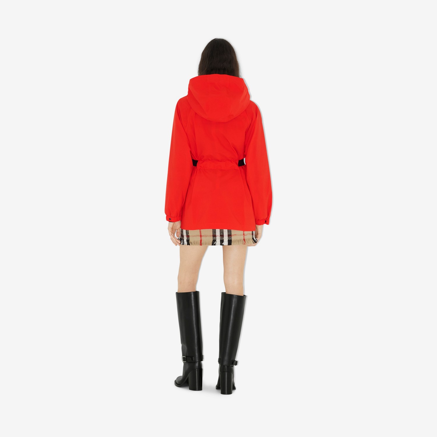 马术骑士印花束带短款风雪大衣 (红色) - 女士 | Burberry® 博柏利官网