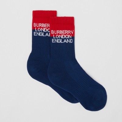 blue burberry socks