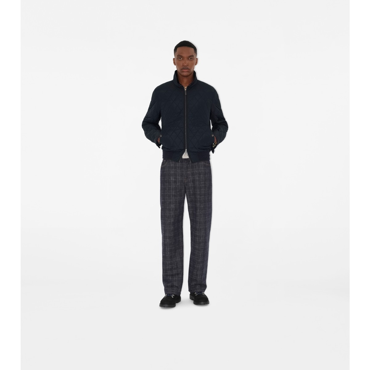  Check Quilted Nylon Jacket