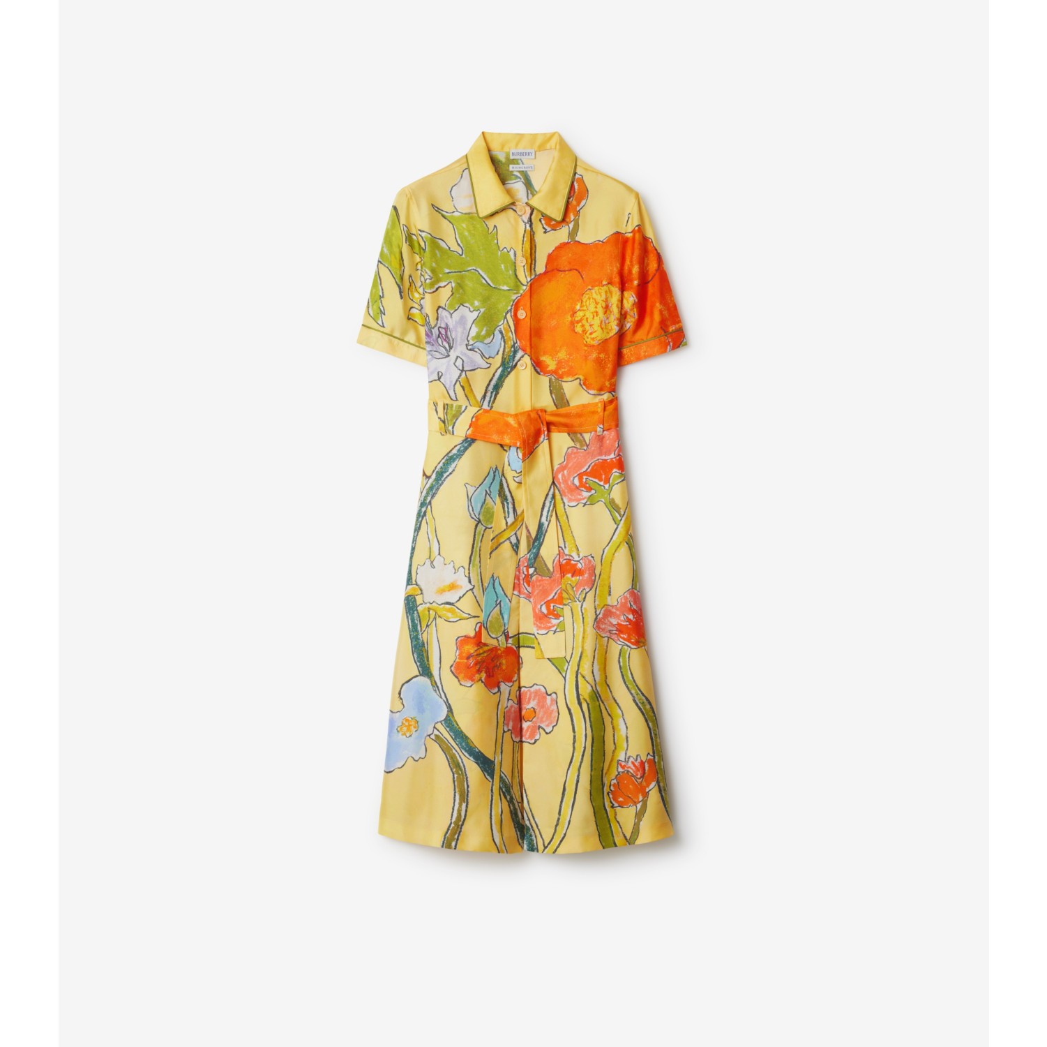 Highgrove Cascading Flowers Silk Shirt Dress