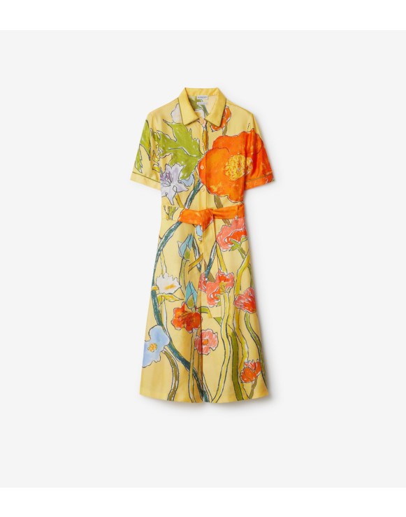 Highgrove Cascading Flowers Silk Shirt Dress