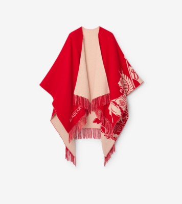 ナイト ウールカシミアケープ (クレヨンレッド) | Burberry®公式サイト
